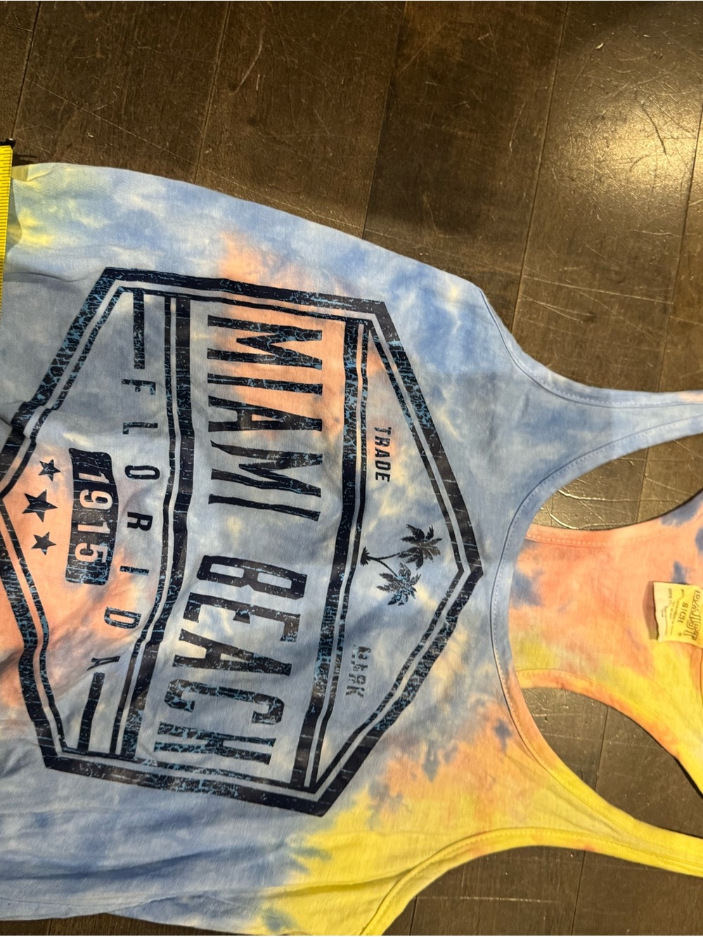 Exit Miami Beach Tie-Dye Fringe Tank Top | Size S - Picture 10 of 11